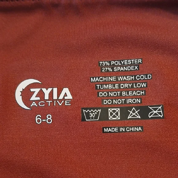 ZYIA Women's Brick Red High Rise Cropped Leggings SZ 6-8 - Picture 2 of 7